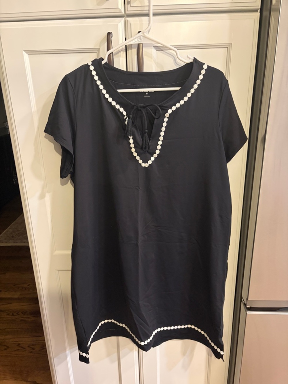 Lands' End Navy Swim Coverup with White Trim